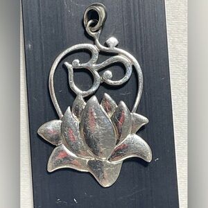 Sterling Silver Lotus Pendant, 925 Lotus Pendant, Silver Lotus